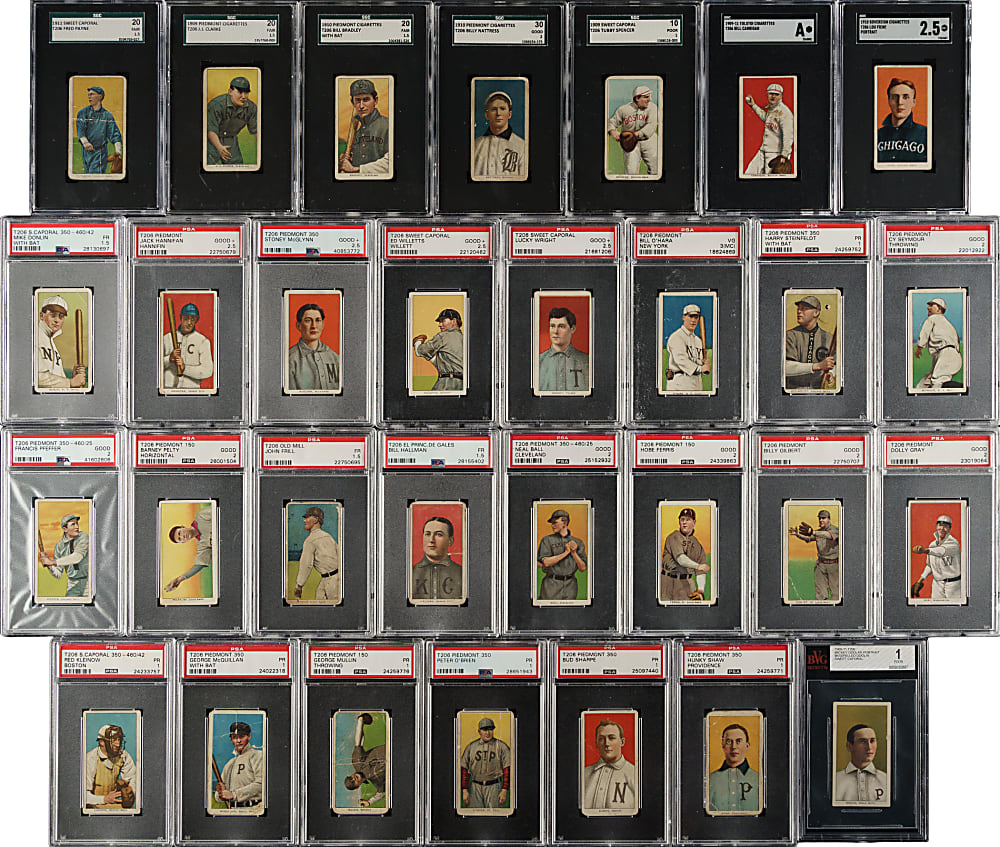 1909-1911 T206 White Border PSA- and SGC-Graded Collection (34) Including Hal Chase and Chick Gandil