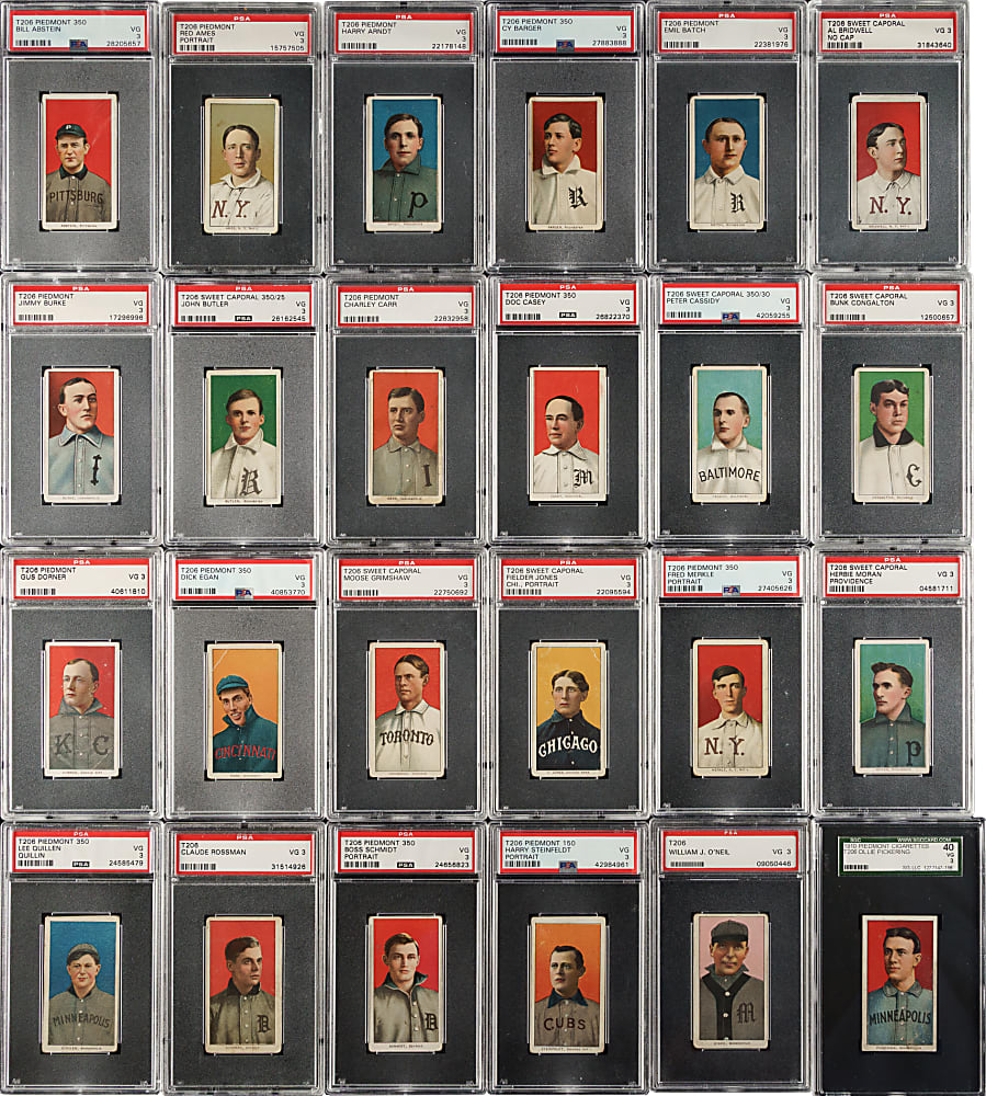 1909-1911 T206 White Border PSA VG 3 Portrait Collection (28)