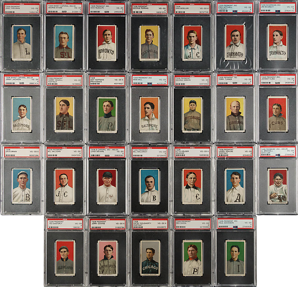 1909-1911 T206 White Border PSA VG-EX 4 Portrait Collection (30)