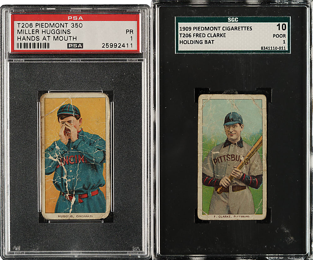 1909-1911 T206 White Border PSA- and SGC-Graded Hall of Fame Collection (6) Including Lajoie, McGraw, and Waddell
