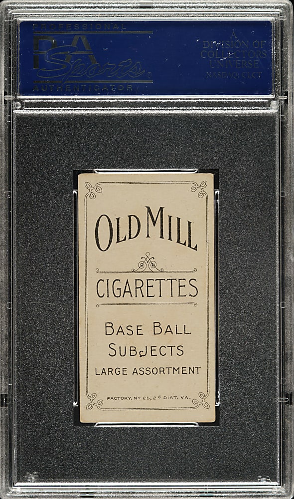 1909-1911 T206 White Border Rudy Hulswitt PSA EX 5 - Old Mill Back