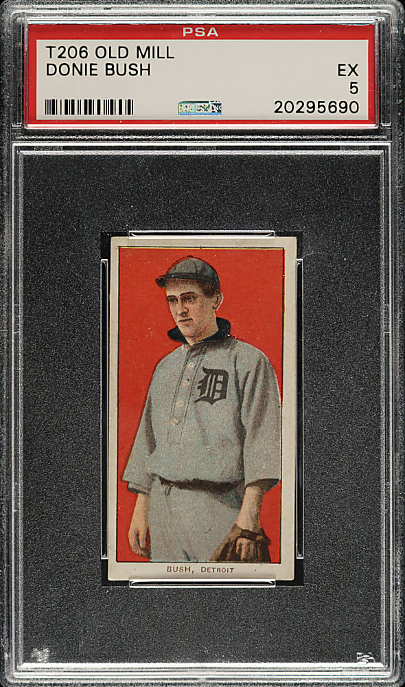 1909-1911 T206 White Border Donie Bush PSA EX 5 - Old Mill Back