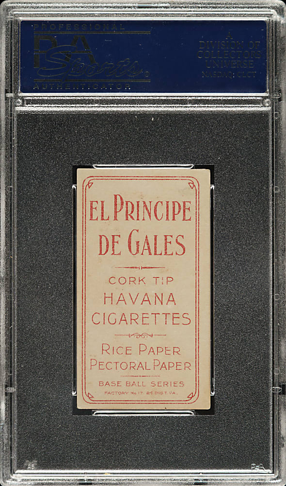 1909-1911 T206 White Border Roy Brashear PSA EX 5 - El Principe De Gales Back