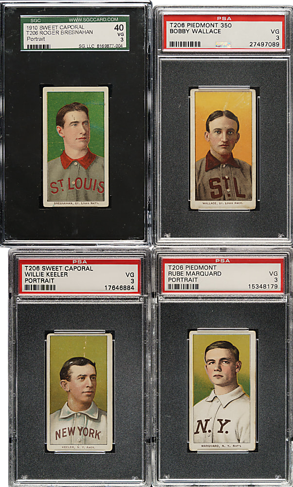 1909-1911 T206 White Border Hall of Fame Portrait PSA- and SGC-Graded Collection (6)