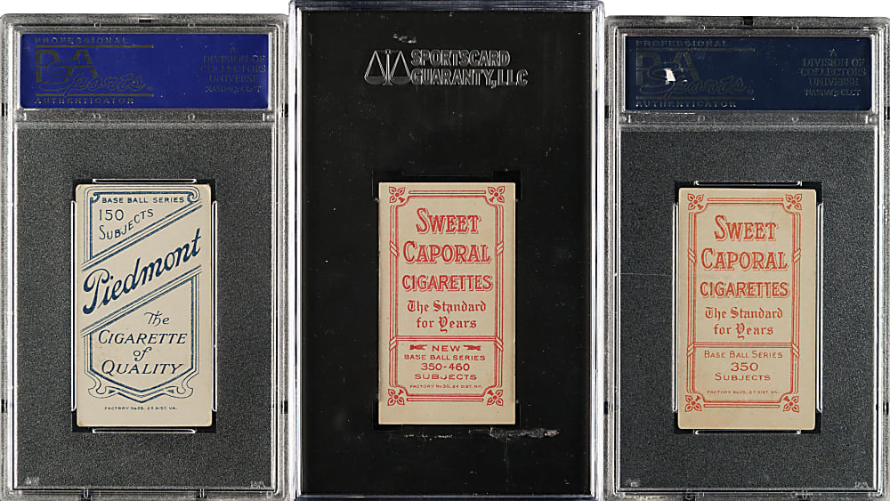 1909-1911 T206 White Border Hal Chase PSA- and SGC-Graded Trio