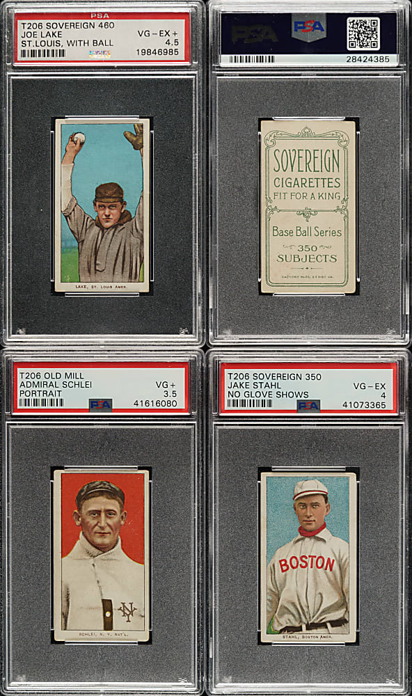 1909-1911 T206 White Border Scarce-Back PSA-Graded Collection (8) Including Old Mill, Polar Bear, Sovereign, and Tolstoi
