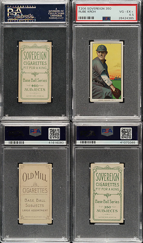 1909-1911 T206 White Border Scarce-Back PSA-Graded Collection (8) Including Old Mill, Polar Bear, Sovereign, and Tolstoi