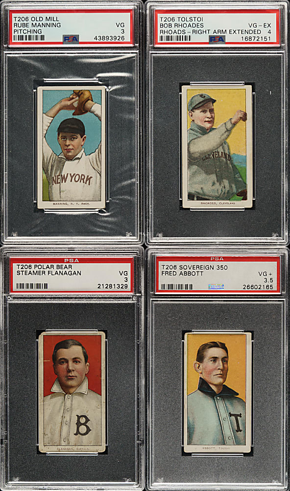 1909-1911 T206 White Border Scarce-Back PSA-Graded Collection (8) Including Old Mill, Polar Bear, Sovereign, and Tolstoi