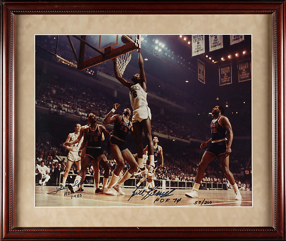 Bill Russell and John Havlicek Signed Limited-Edition Photograph with Inscriptions