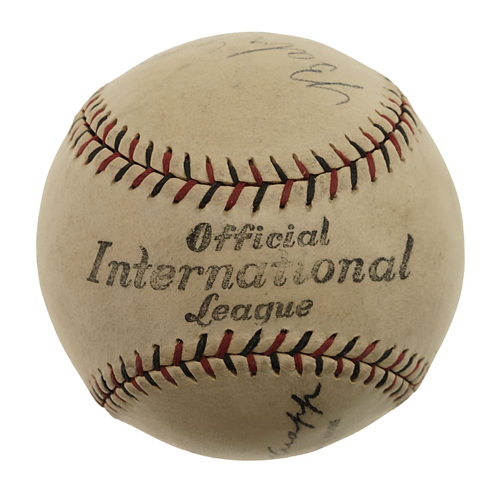 Extraordinary Babe Ruth and Lou Gehrig Dual-Signed Baseball PSA/DNA NM+ 7.5