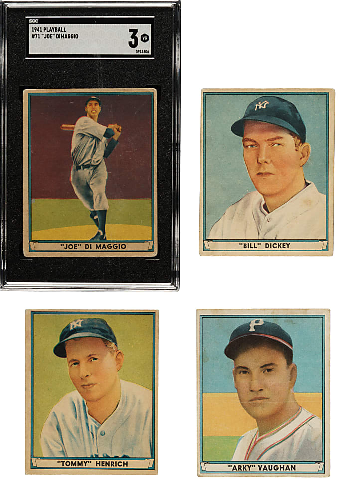 1941 R336 Play Ball Partial Set (51/72) Including #71 Joe DiMaggio SGC VG 3 Plus 17 Duplicates
