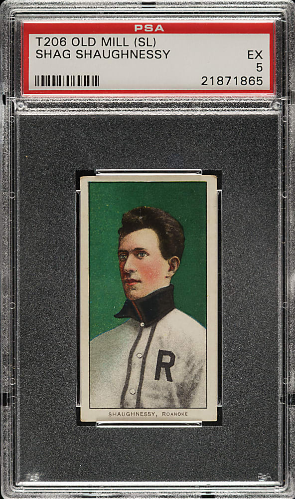 1909-1911 T206 White Border Shag Shaughnessy Southern Leaguer PSA EX 5 - Old Mill Back