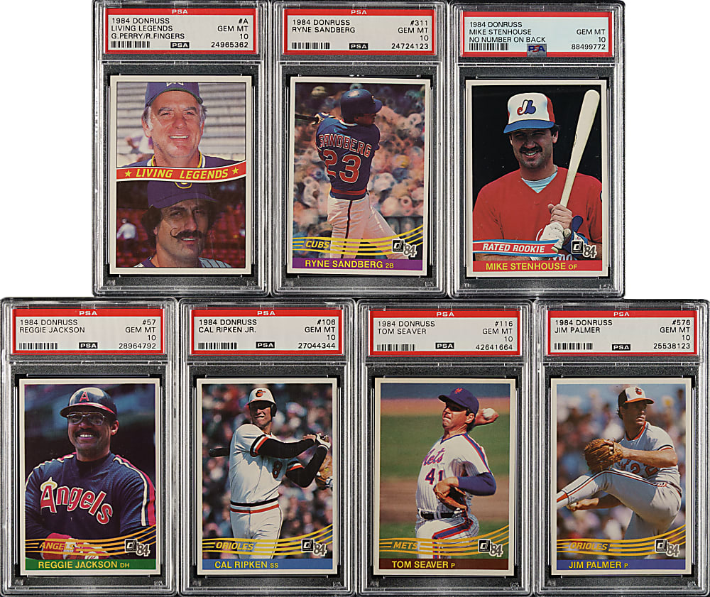 1984 Donruss PSA-Graded Near-Complete Set (489/660) - All PSA GEM MINT 10 Examples!