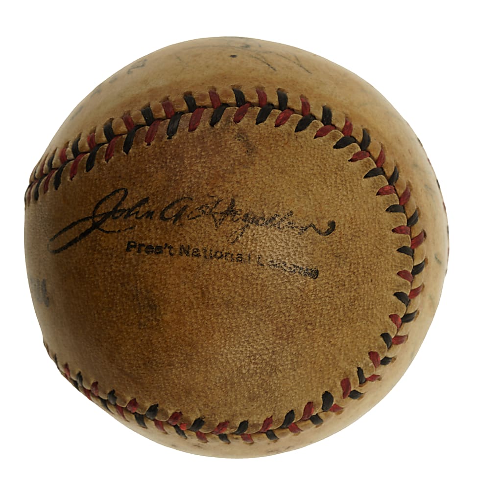 1932 World Series Umpires Signed Baseball Including Bill Klem - From the Series with Babe Ruth's Called Shot - JSA