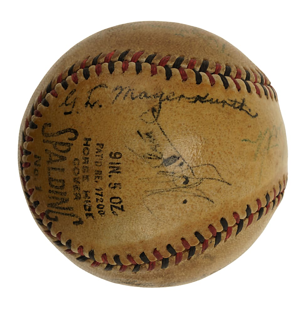 1932 World Series Umpires Signed Baseball Including Bill Klem - From the Series with Babe Ruth's Called Shot - JSA