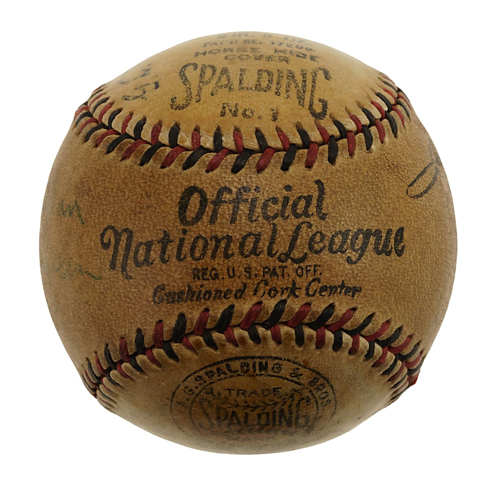 1932 World Series Umpires Signed Baseball Including Bill Klem - From the Series with Babe Ruth's Called Shot - JSA