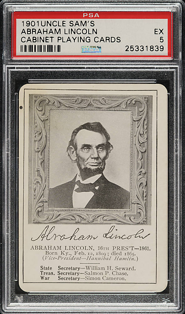 1901 Uncle Sam's Cabinet Playing Cards Abraham Lincoln PSA EX 5