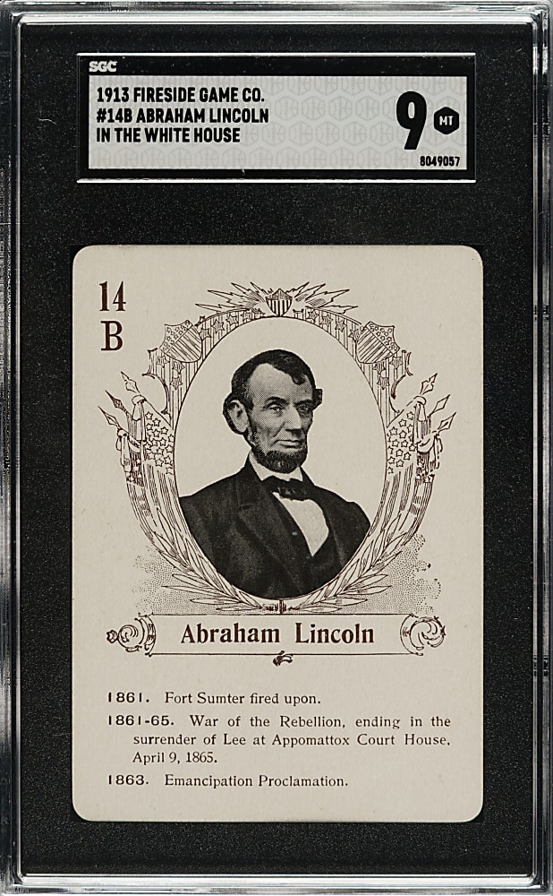 1913 Fireside Game Co. #14B Abraham Lincoln in the White House SGC MINT 9 - 1 of 2 - Highest Graded!
