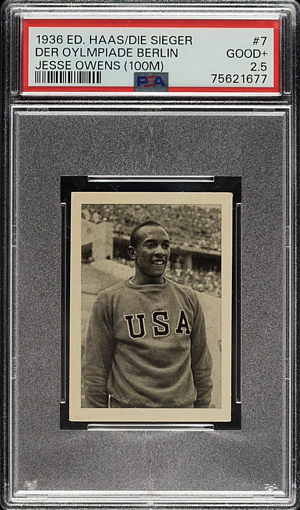 1936 Ed. Haas/Die Sieger Der Olympiade Berlin #7 Jesse Owens PSA GOOD+ 2.5