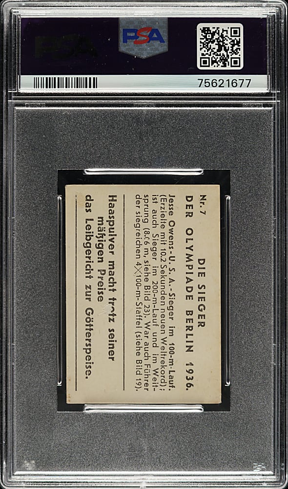 1936 Ed. Haas/Die Sieger Der Olympiade Berlin #7 Jesse Owens PSA GOOD+ 2.5