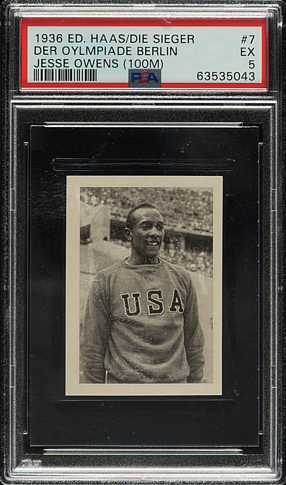 1936 Ed. Haas/Die Sieger Der Olympiade Berlin #7 Jesse Owens PSA EX 5