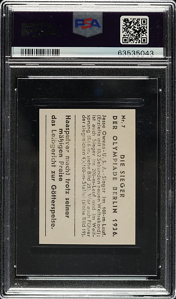 1936 Ed. Haas/Die Sieger Der Olympiade Berlin #7 Jesse Owens PSA EX 5