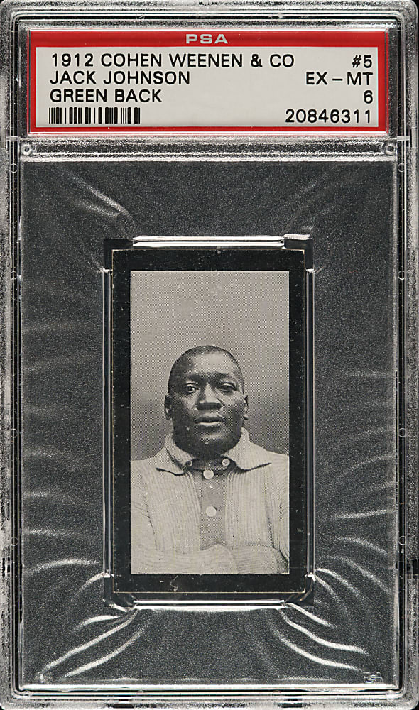 1912 Cohen, Weenen & Co. "Famous Boxers" Jack Johnson Green Back PSA EX-MT 6