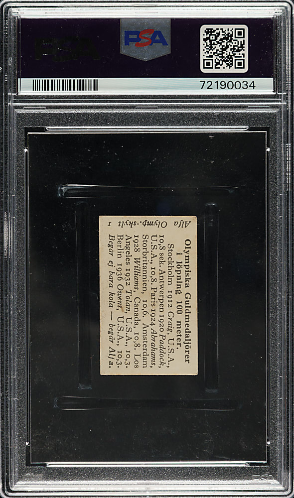 1936 Alfa Olymp-Skylt #1 Jesse Owens Rookie PSA EX 5