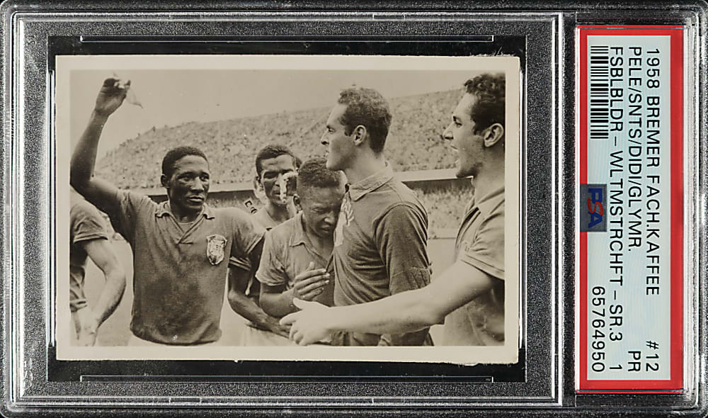 1958 Bremer Fachring Kaffee Fussballbilder-Weltmeisterschaft Third Series Soccer #12 Pele Rookie PSA POOR 1