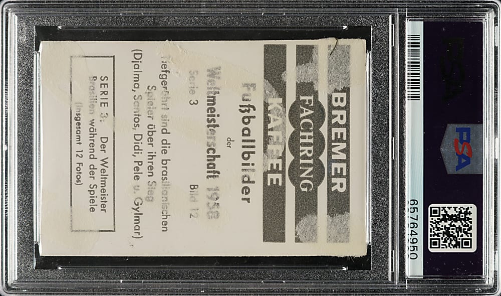 1958 Bremer Fachring Kaffee Fussballbilder-Weltmeisterschaft Third Series Soccer #12 Pele Rookie PSA POOR 1