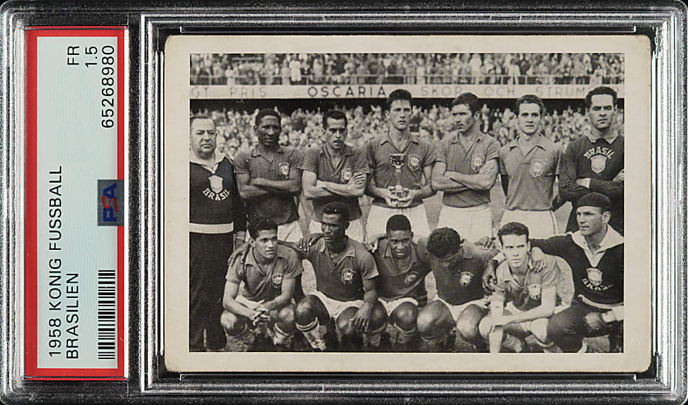 1958 Konig Fussball Soccer Brasilien with Pele Rookie PSA FAIR 1.5