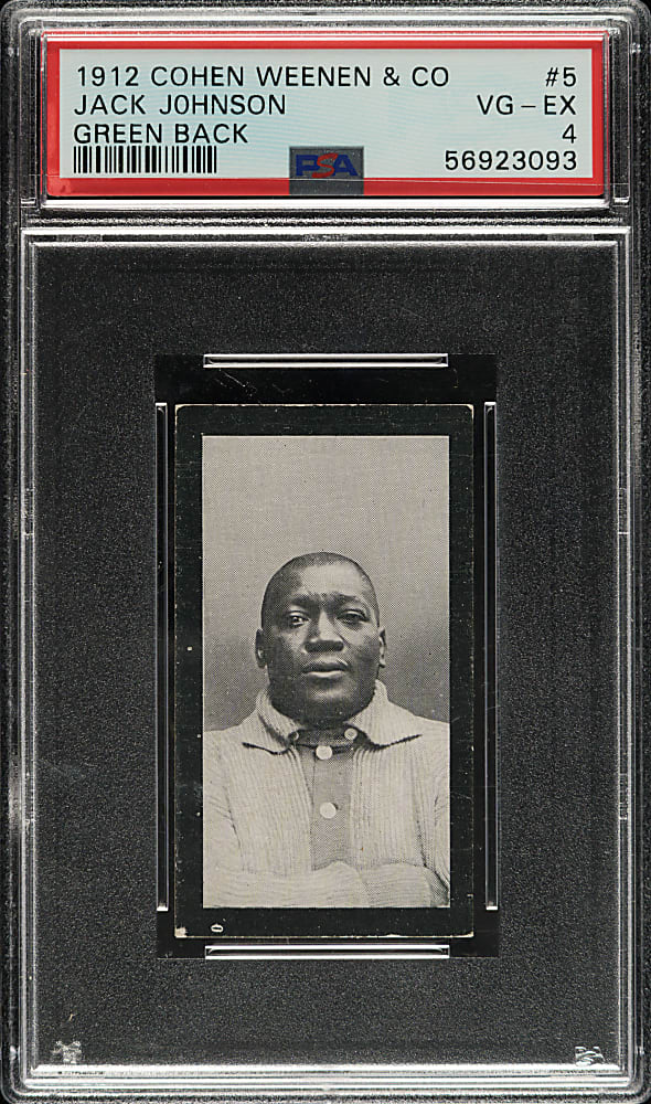 1912 Cohen, Weenen & Co. "Famous Boxers" Jack Johnson Green Back PSA VG-EX 4