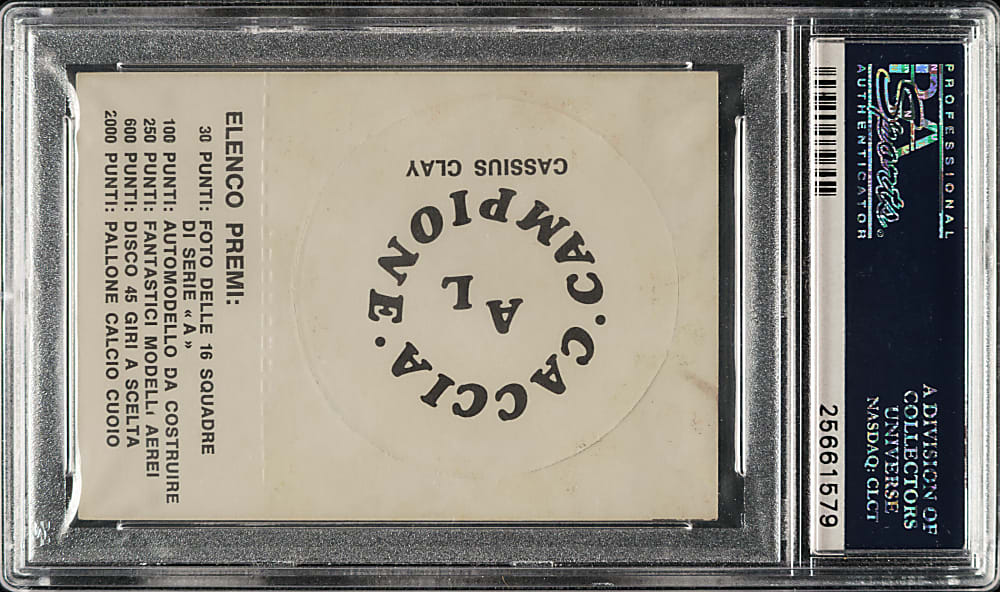 1970 Baggioli Caccia Al Campione Boxing Cassius Clay with Tab PSA NM-MT 8 - 1 of 2 - Highest Graded!