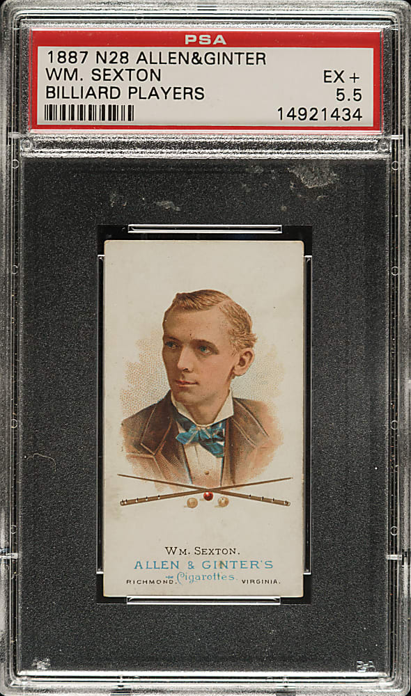 1888 N28 Allen & Ginter Billiard Players WM. Sexton PSA EX+ 5.5