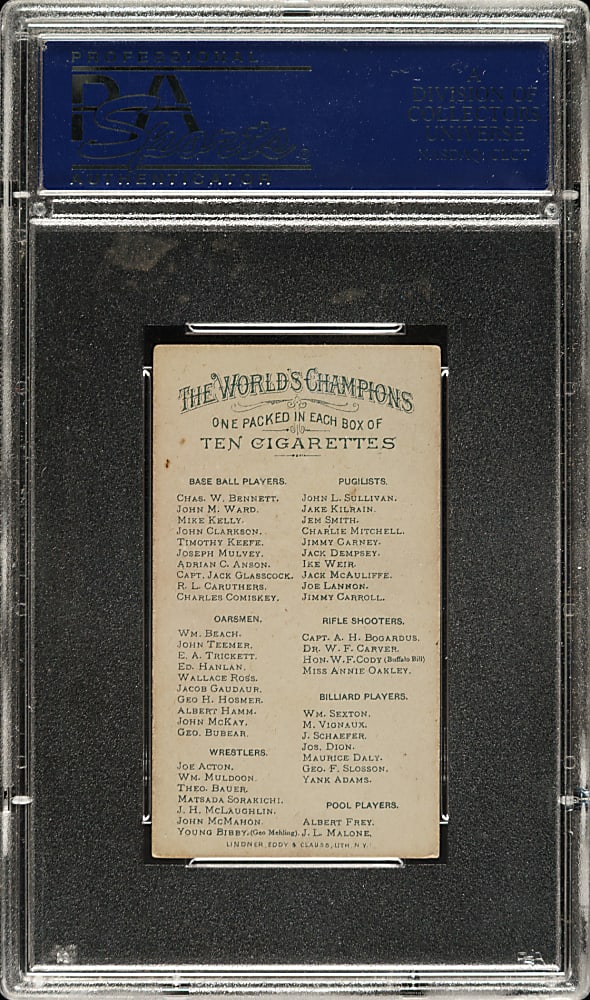 1888 N28 Allen & Ginter Billiard Players WM. Sexton PSA EX+ 5.5