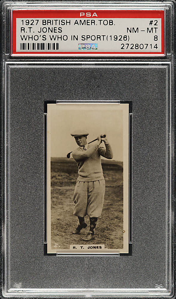 1927 British American Tobacco "Who's Who In Sport" #2 Bobby Jones PSA NM-MT 8