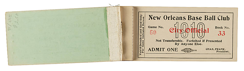 1910 New Orleans Pelicans Season-Ticket Booklet - Shoeless Joe Jackson on Team