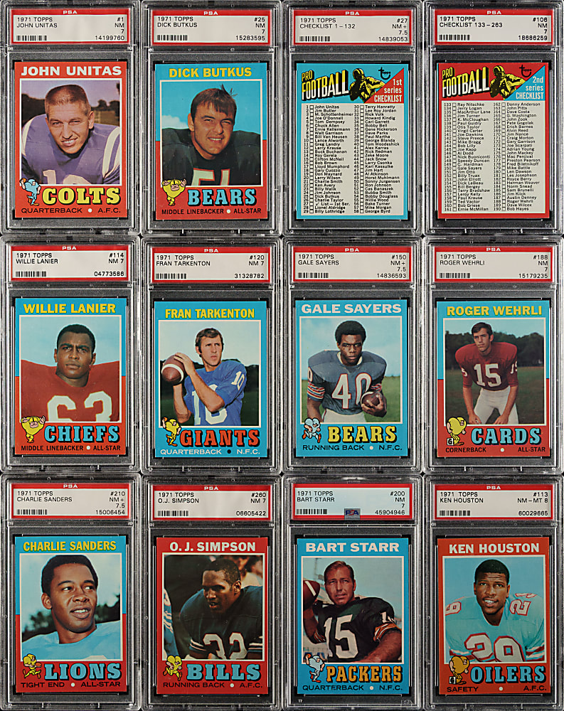 1971 Topps Football Complete Set (263): #25 PSA Set Registry (7.41 GPA)