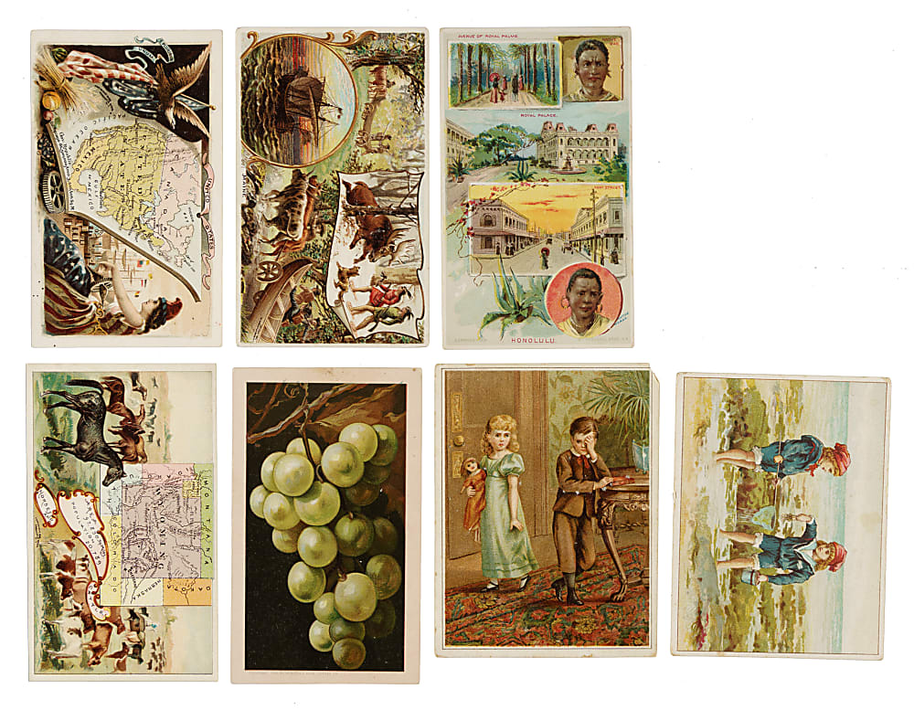 Nineteenth-Century "K" Arbuckle Coffee Trade Cards Complete and Near-Complete Set Collection (8 Sets, 449 Cards)