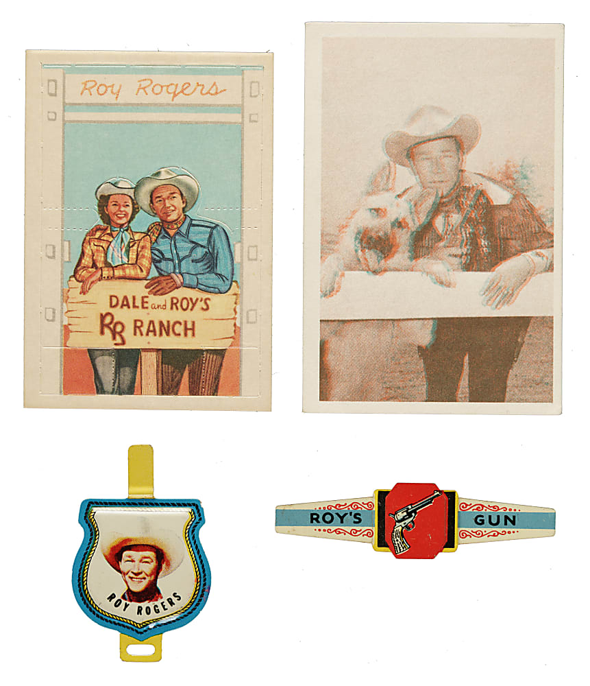 1950s Roy Rogers Complete and Near-Complete Set Collection (10) Including Post Cereal Badges and Pop-Out Cards