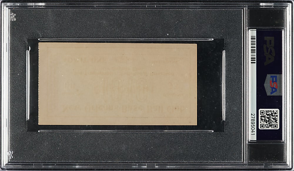 1910 New Orleans Pelicans Full Ticket PSA EX 5 - Shoeless Joe Jackson on Team