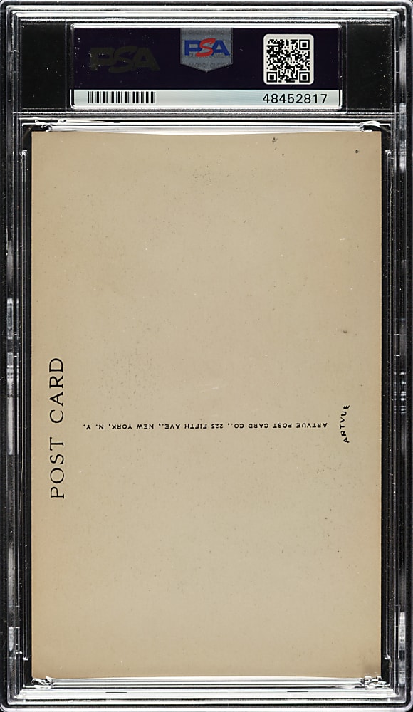 Signed 1953-1955 Artvue (Type 1) Black-and-White Hall of Fame Postcard Cy Young PSA EX-MT 6 with MINT 9 Signature