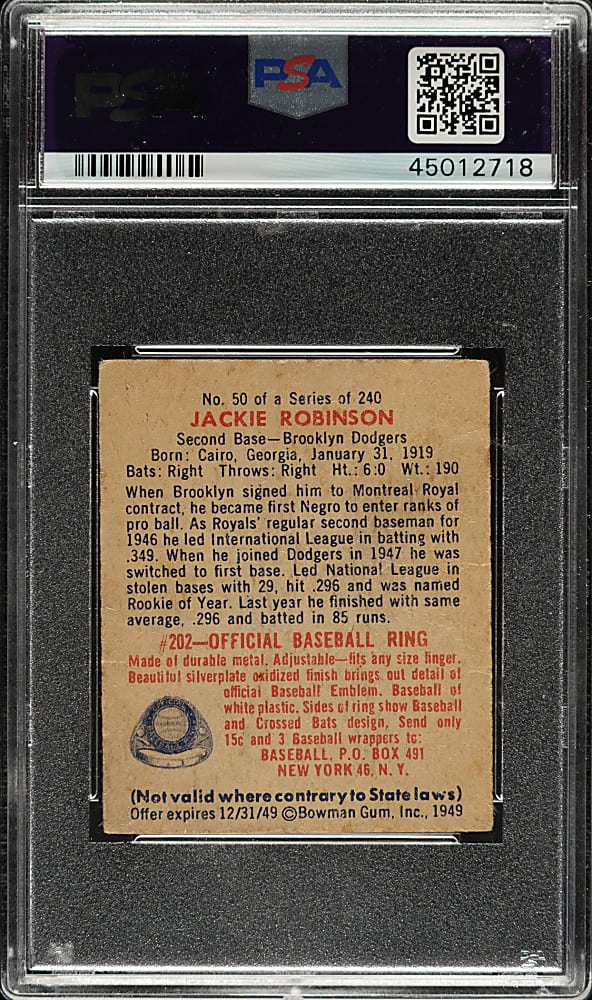 1949 Bowman #50 Jackie Robinson PSA GOOD 2