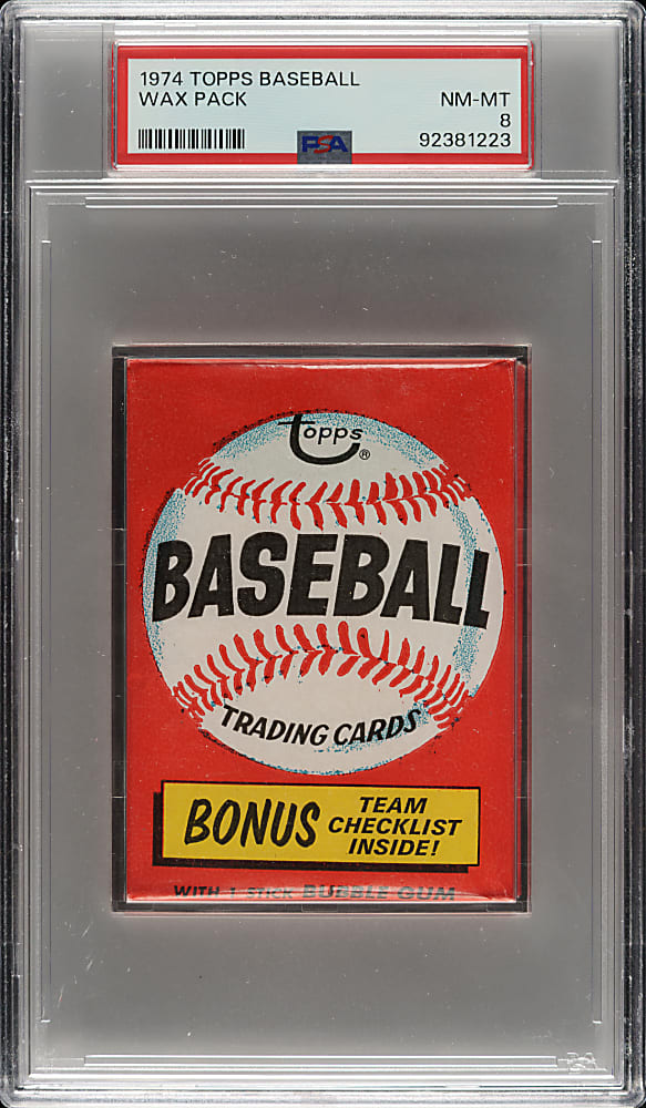 1974 Topps Unopened Wax Pack PSA NM-MT 8
