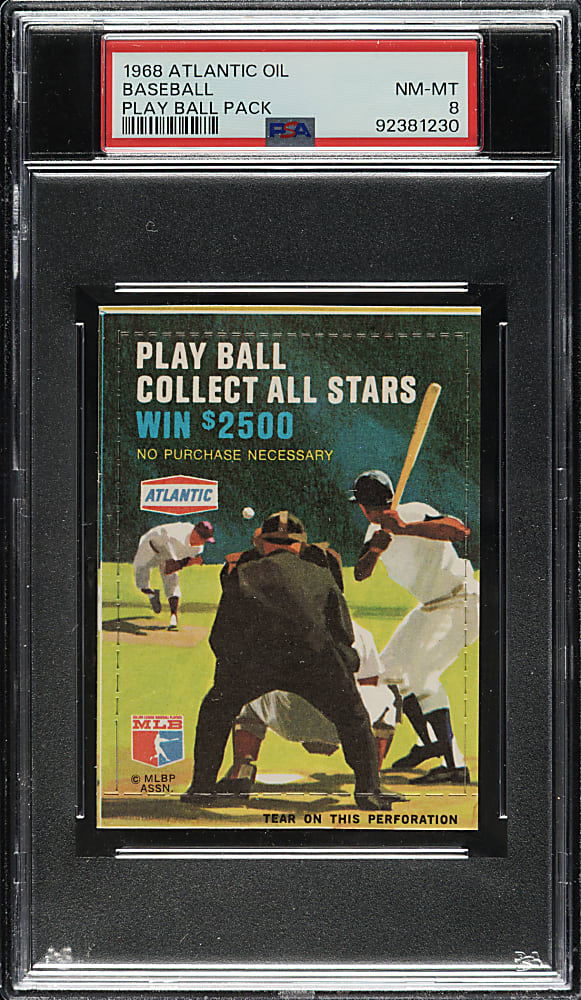 1968 Atlantic Oil Unopened Play Ball Pack PSA NM-MT 8
