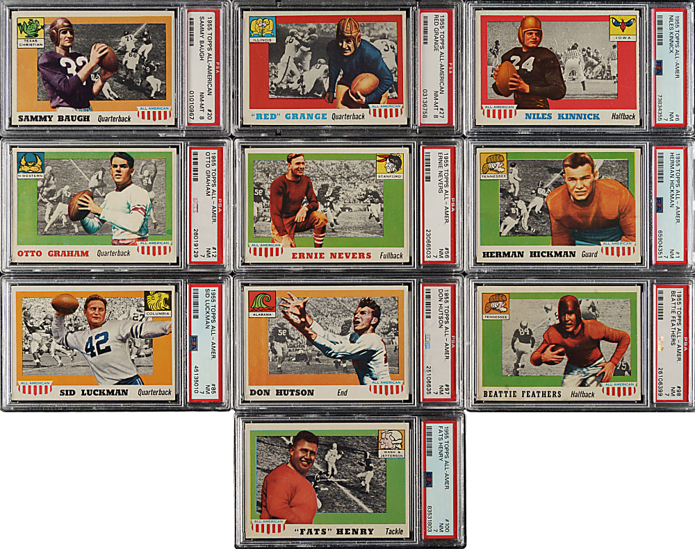 1955 Topps All-American Football PSA-Graded Complete Set (100)