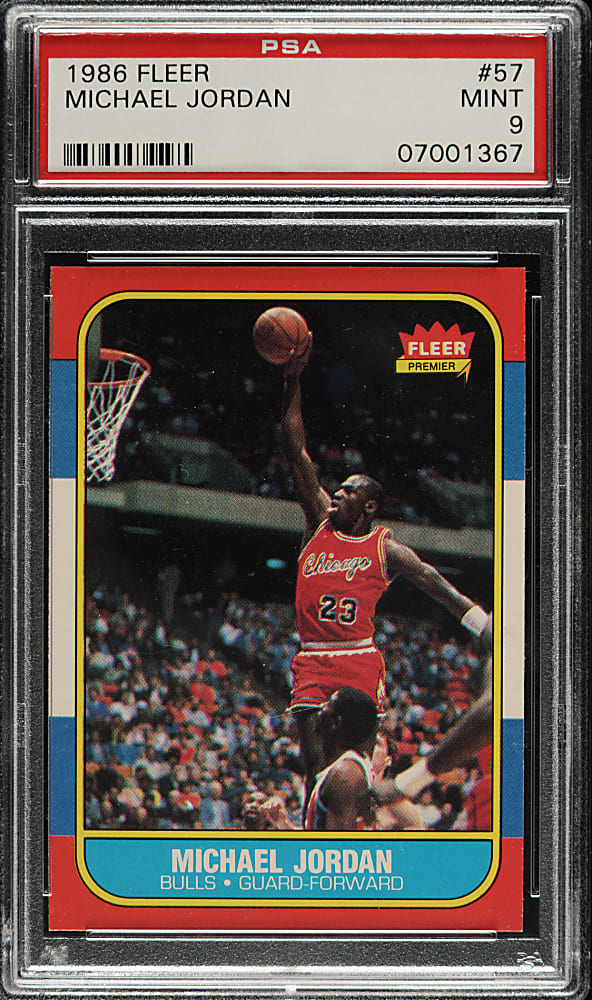 1986-1987 Fleer Basketball #57 Michael Jordan Rookie PSA MINT 9