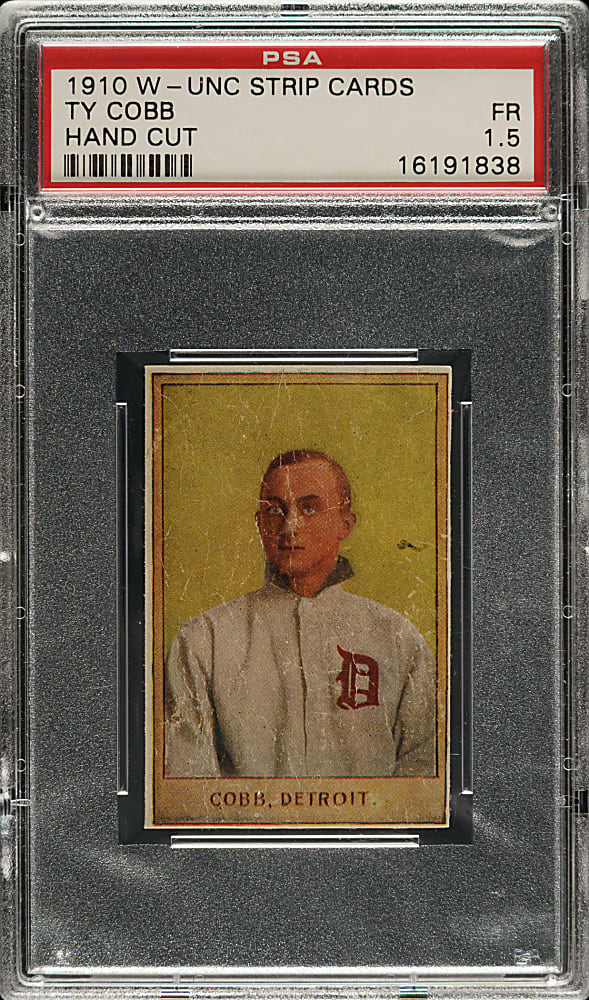 1910 W-UNC Strip Card Ty Cobb PSA FAIR 1.5