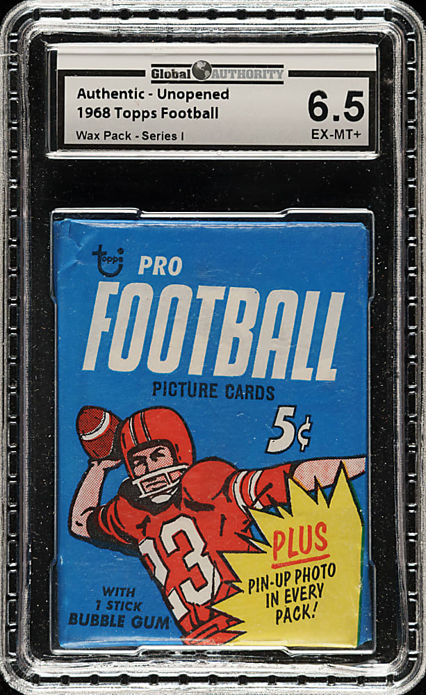 1968 Topps Football Unopened Wax Pack GAI EX-MT+ 6.5