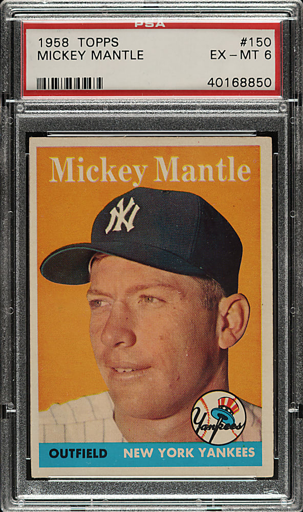 1958 Topps #150 Mickey Mantle PSA EX-MT 6